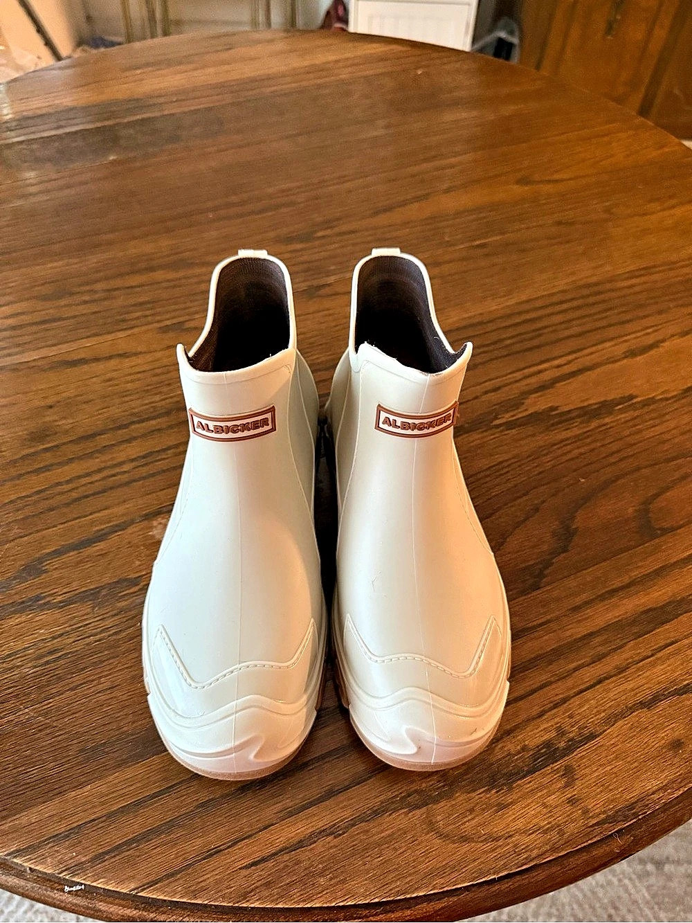 White Ankle Rain Boots Like New